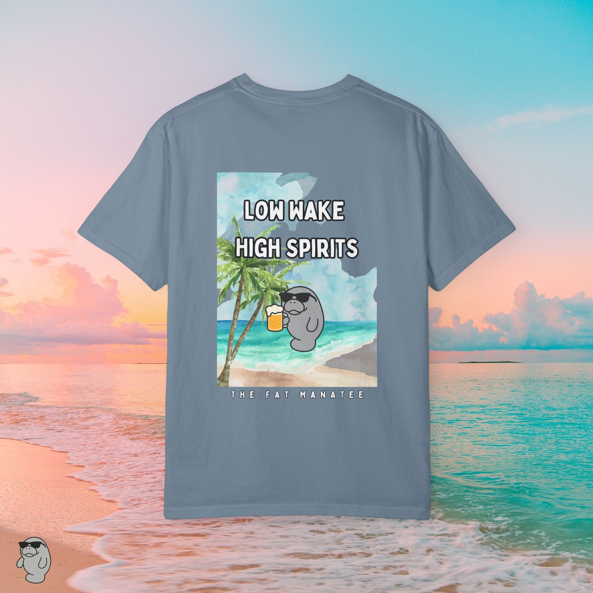 Chill Beach Vibes Unisex T-shirt - Low Wake High Spirits, Relaxation Wear, Summer Style, Gift for Beach Lovers, Casual Tee