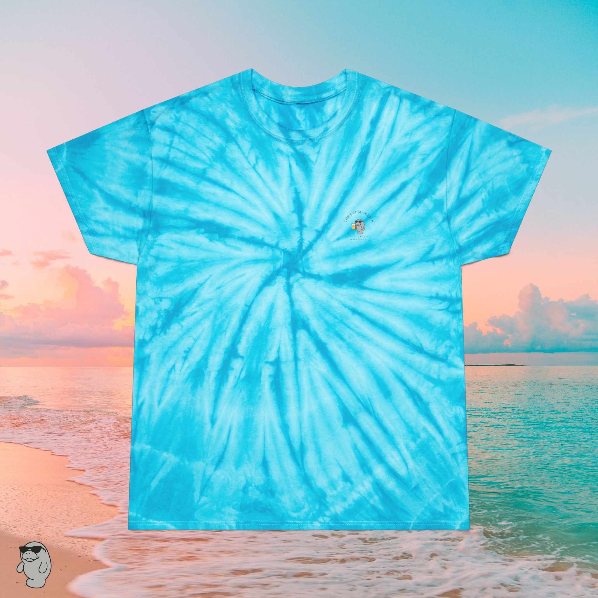 The Fat Manatee “Mangrove Vibes” Tie‑Dye Tee – Coastal Color Meets Surfside Heritage