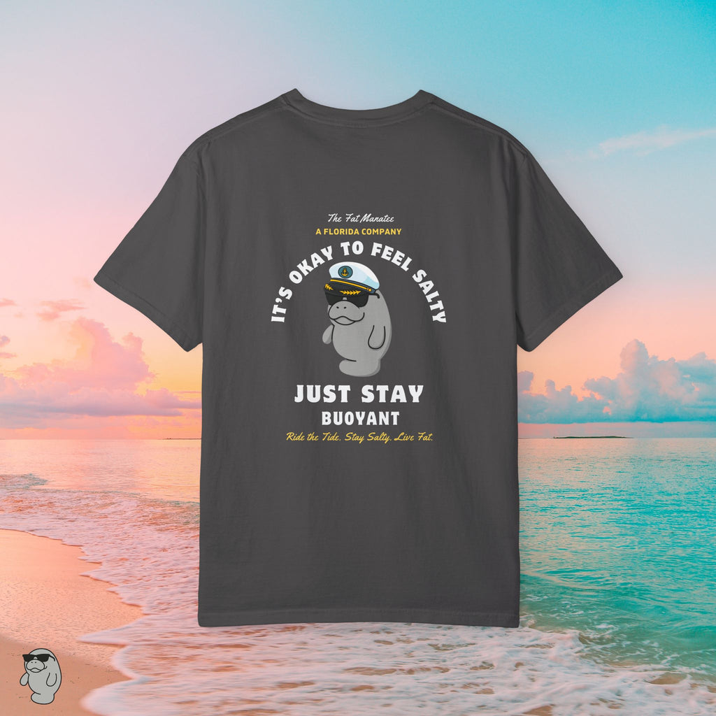 Florida Coastal T-Shirt – Stay Buoyant Beach Graphic Tee | Fat Manatee