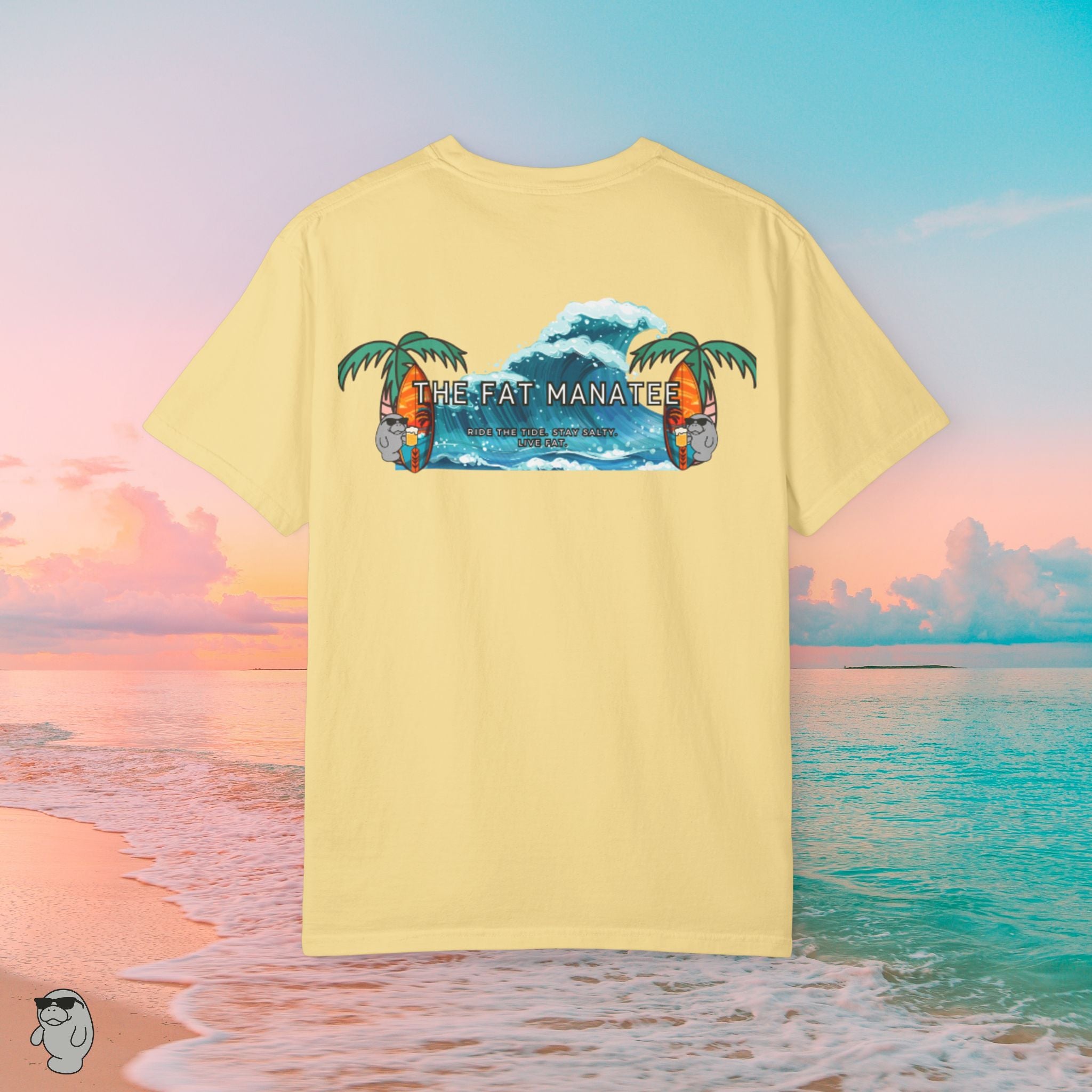 The Fat Manatee Ride The Wave Tee