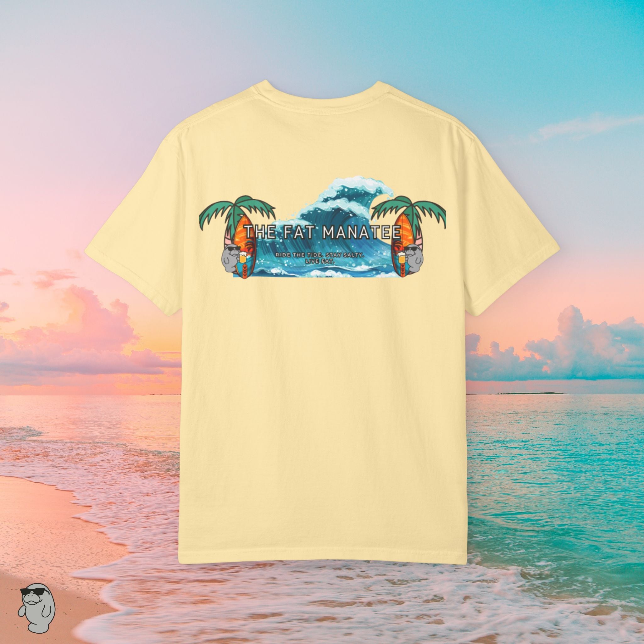 The Fat Manatee Ride The Wave Tee