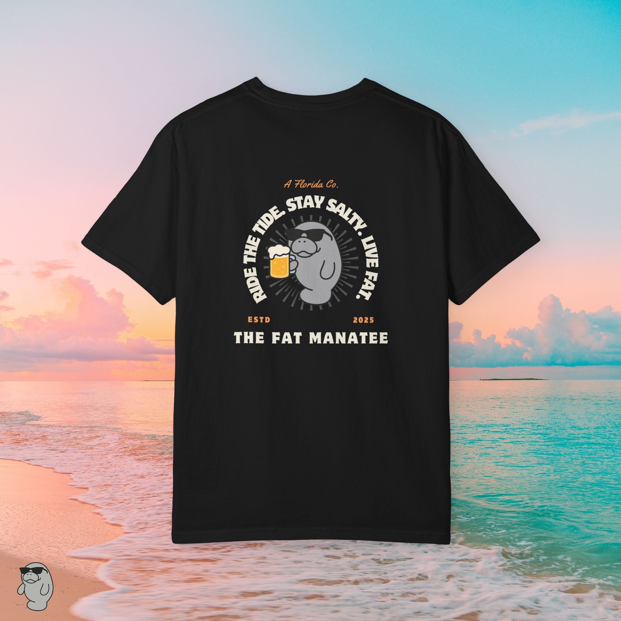 Florida Coastal T-Shirt – Classic Fat Manatee Logo Beach Tee | Fat Manatee