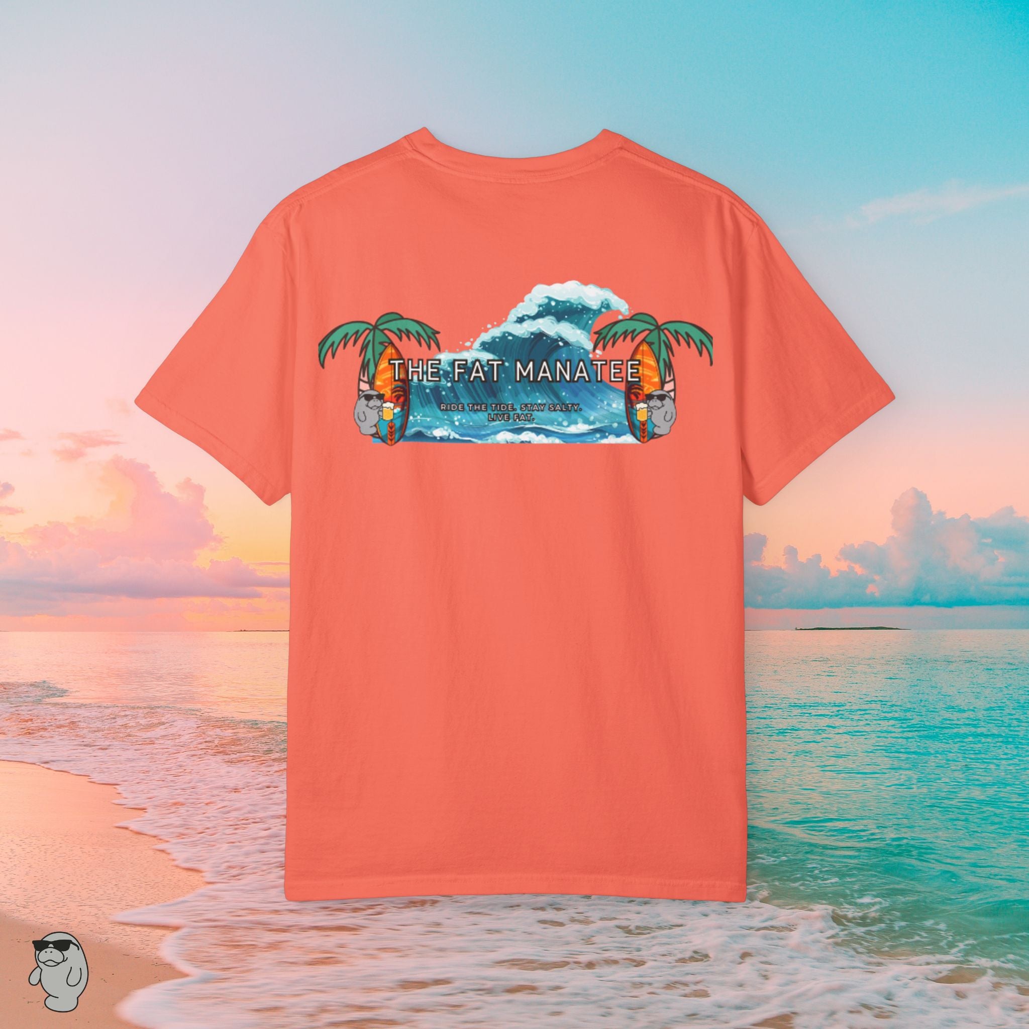 The Fat Manatee Ride The Wave Tee