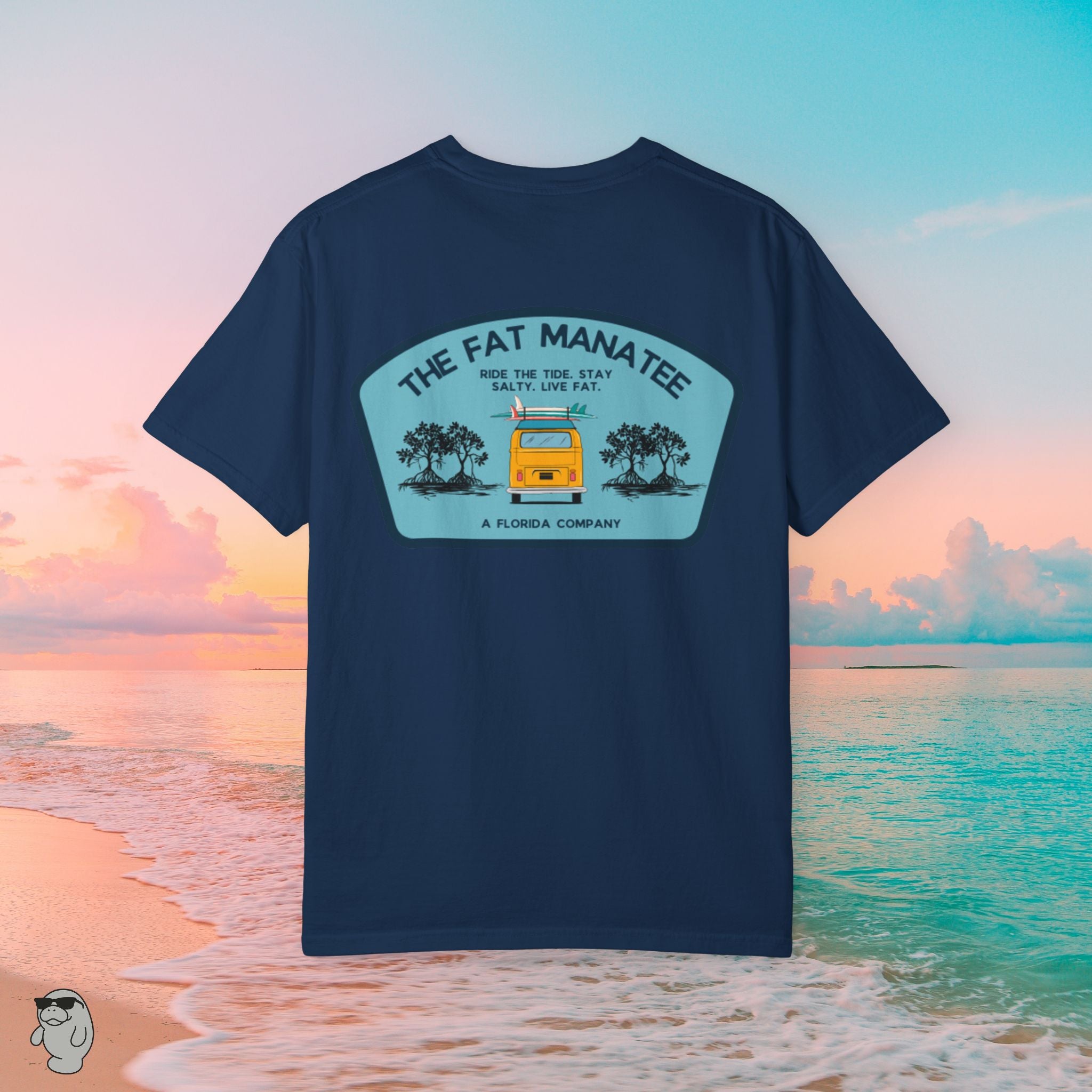 The Fat Manatee “Mangrove Cruiser” Tee – Vintage Surfside Comfort