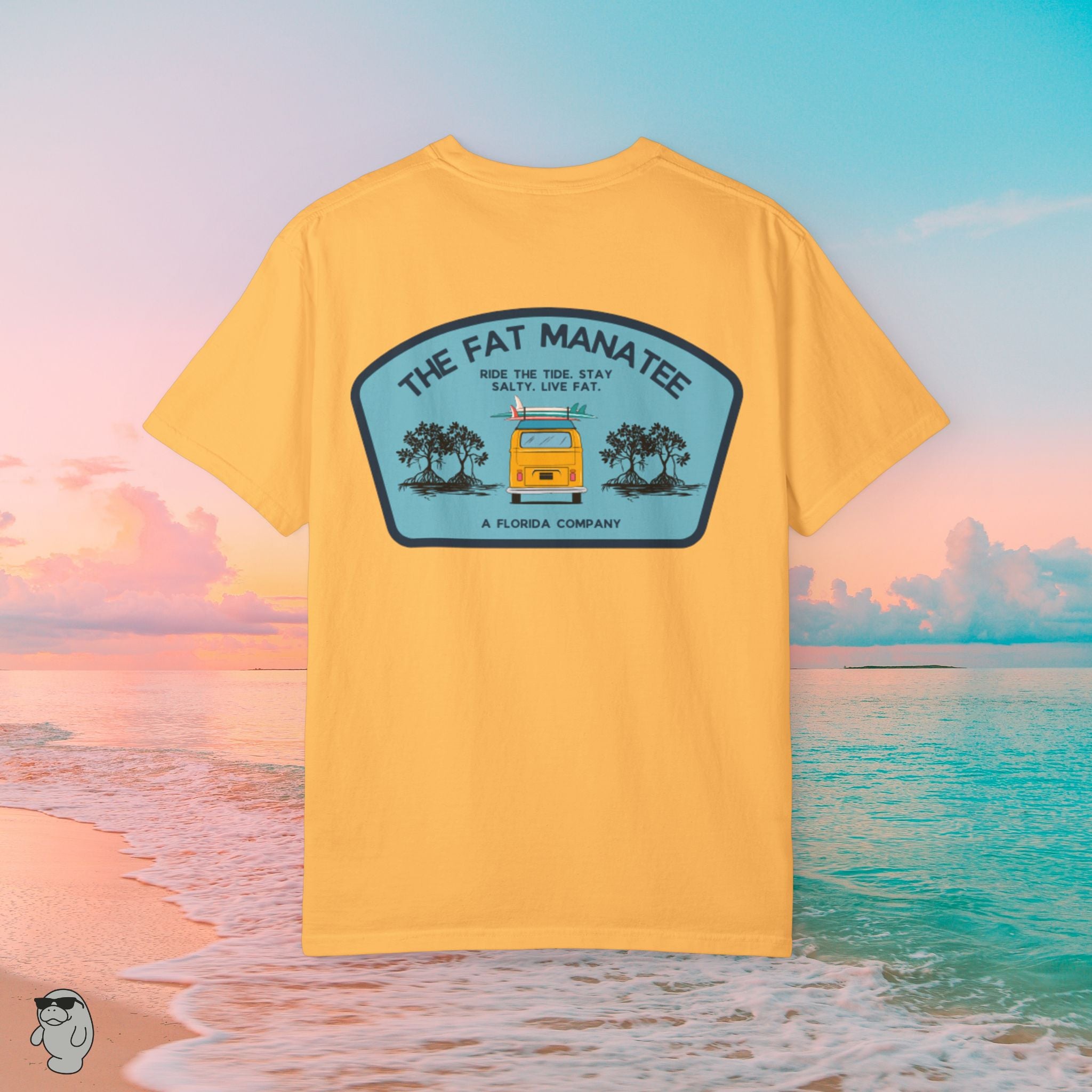 The Fat Manatee “Mangrove Cruiser” Tee – Vintage Surfside Comfort
