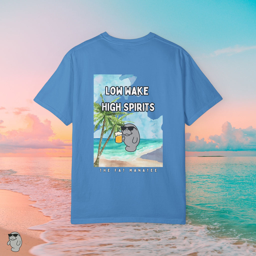 Chill Beach Vibes Unisex T-shirt - Low Wake High Spirits, Relaxation Wear, Summer Style, Gift for Beach Lovers, Casual Tee
