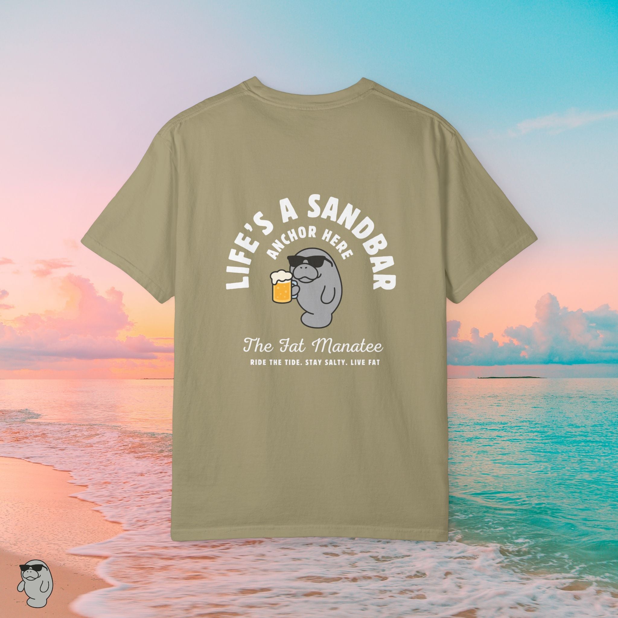 Florida Beach T-Shirt – Life's a Sandbar Coastal Graphic Tee | Fat