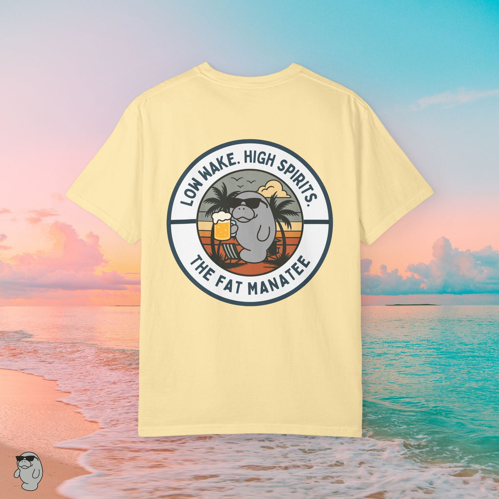 Chill Beach Vibes Unisex T-shirt - Low Wake High Spirits, Relaxation Wear, Summer Style, Gift for Beach Lovers, Casual Tee