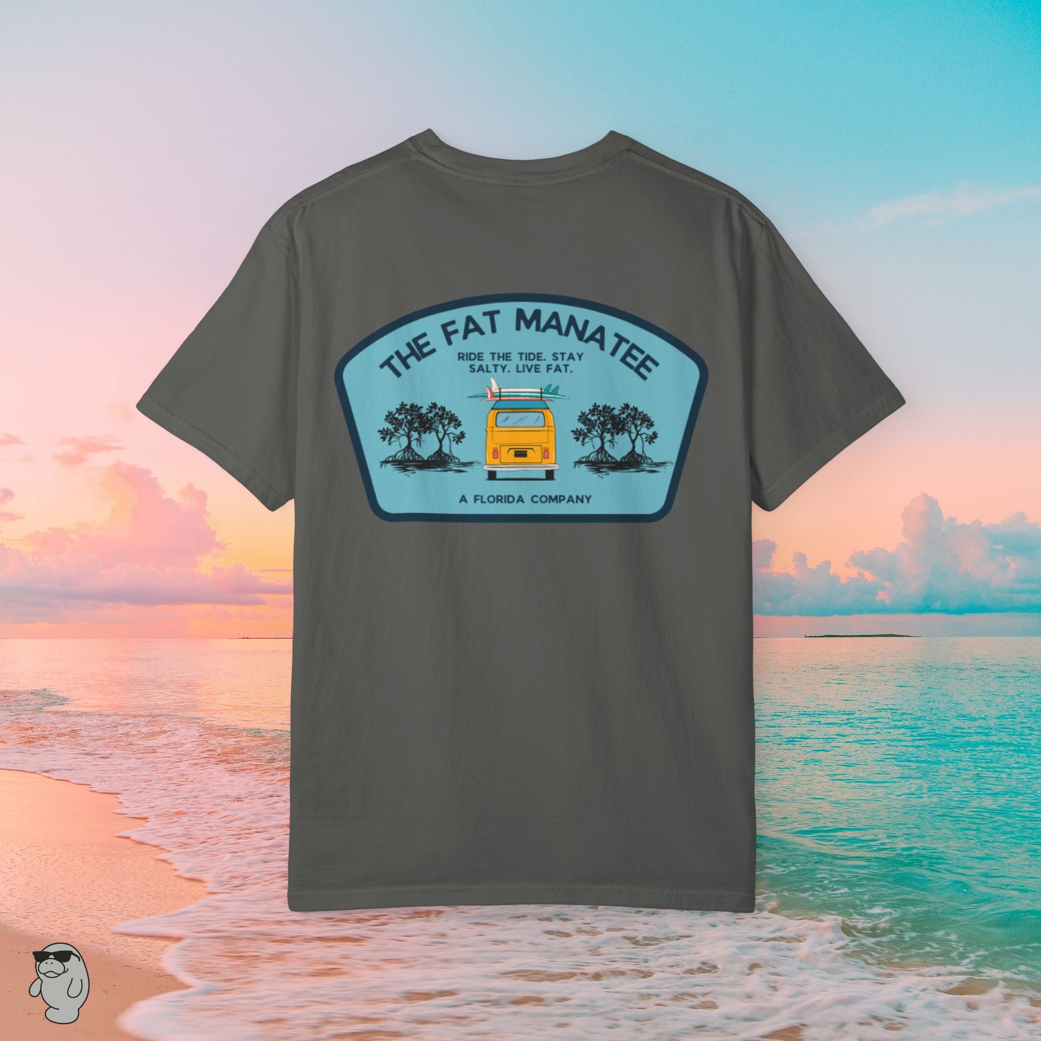 The Fat Manatee “Mangrove Cruiser” Tee – Vintage Surfside Comfort