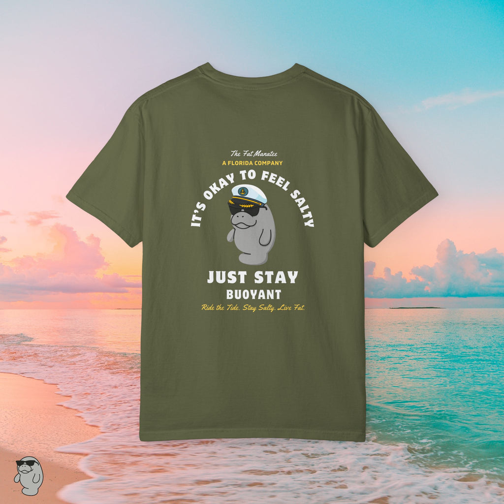 Florida Coastal T-Shirt – Stay Buoyant Beach Graphic Tee | Fat Manatee