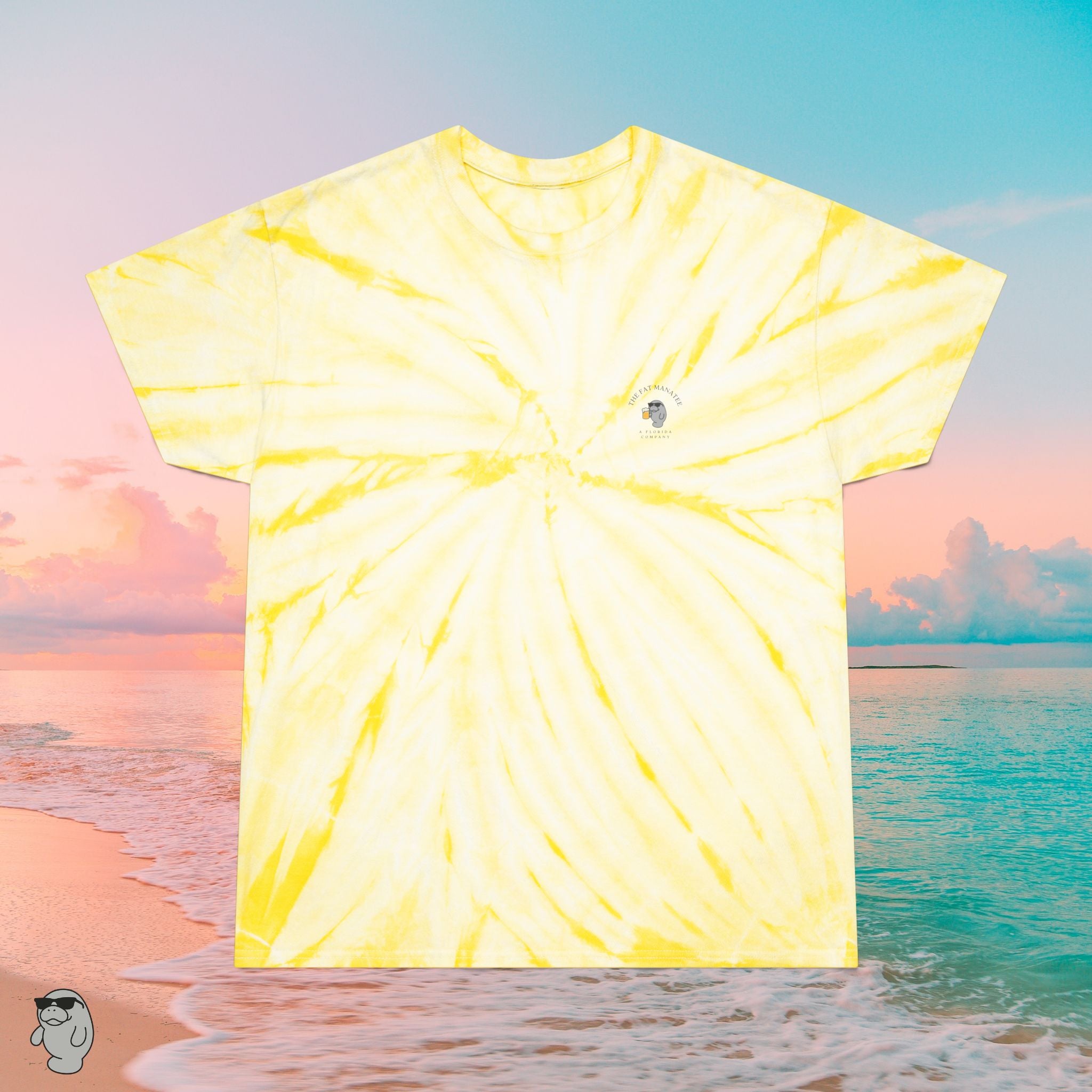 The Fat Manatee “Mangrove Vibes” Tie‑Dye Tee – Coastal Color Meets Surfside Heritage