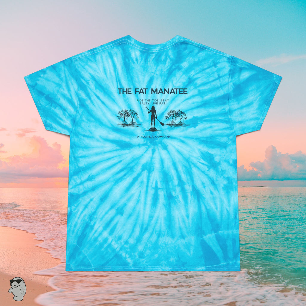 The Fat Manatee “Mangrove Paddle” Tie‑Dye Tee – Surf, Mangroves & Coastal Roots