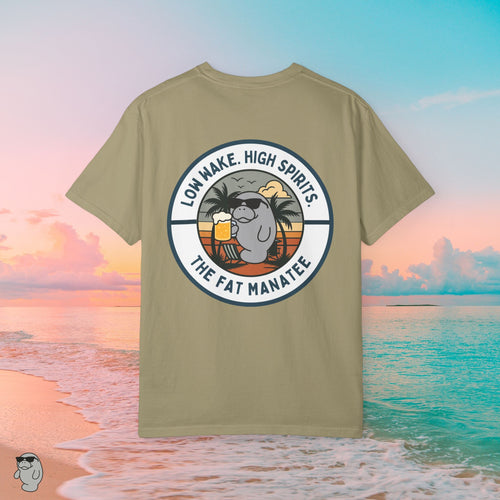 Chill Beach Vibes Unisex T-shirt - Low Wake High Spirits, Relaxation Wear, Summer Style, Gift for Beach Lovers, Casual Tee