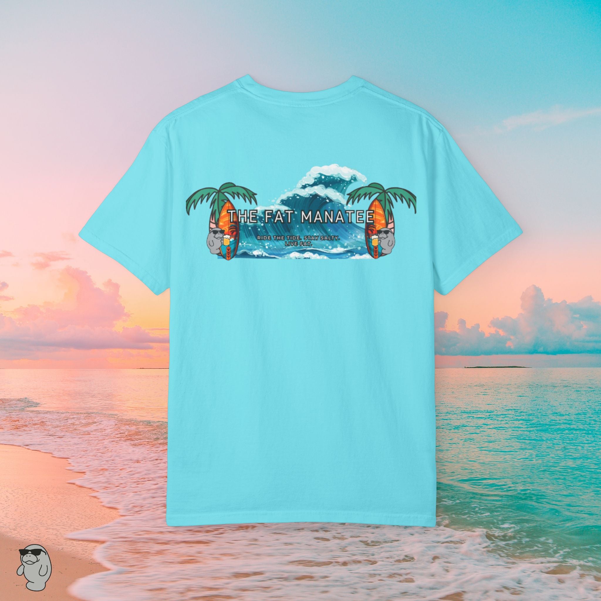 The Fat Manatee Ride The Wave Tee