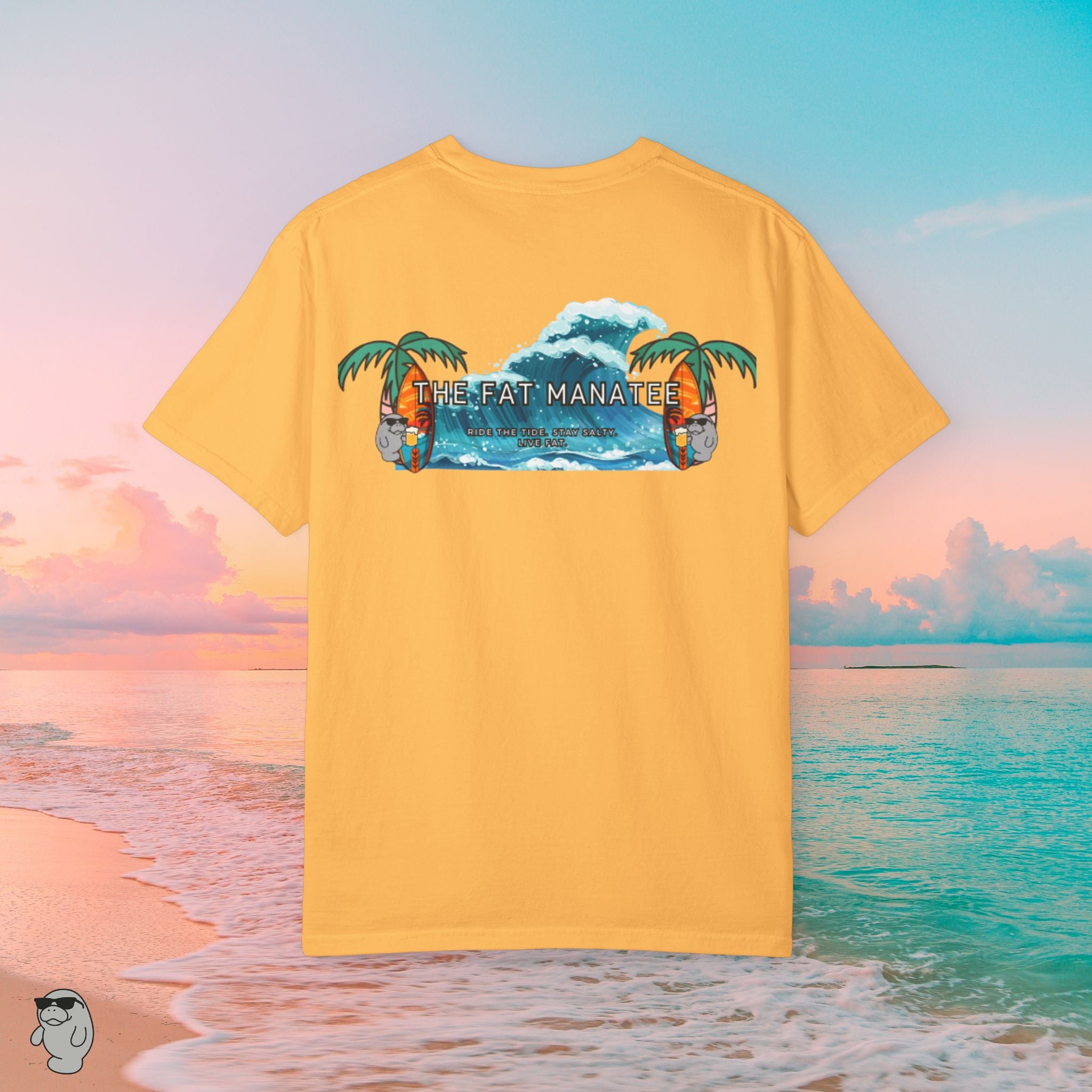 The Fat Manatee Ride The Wave Tee