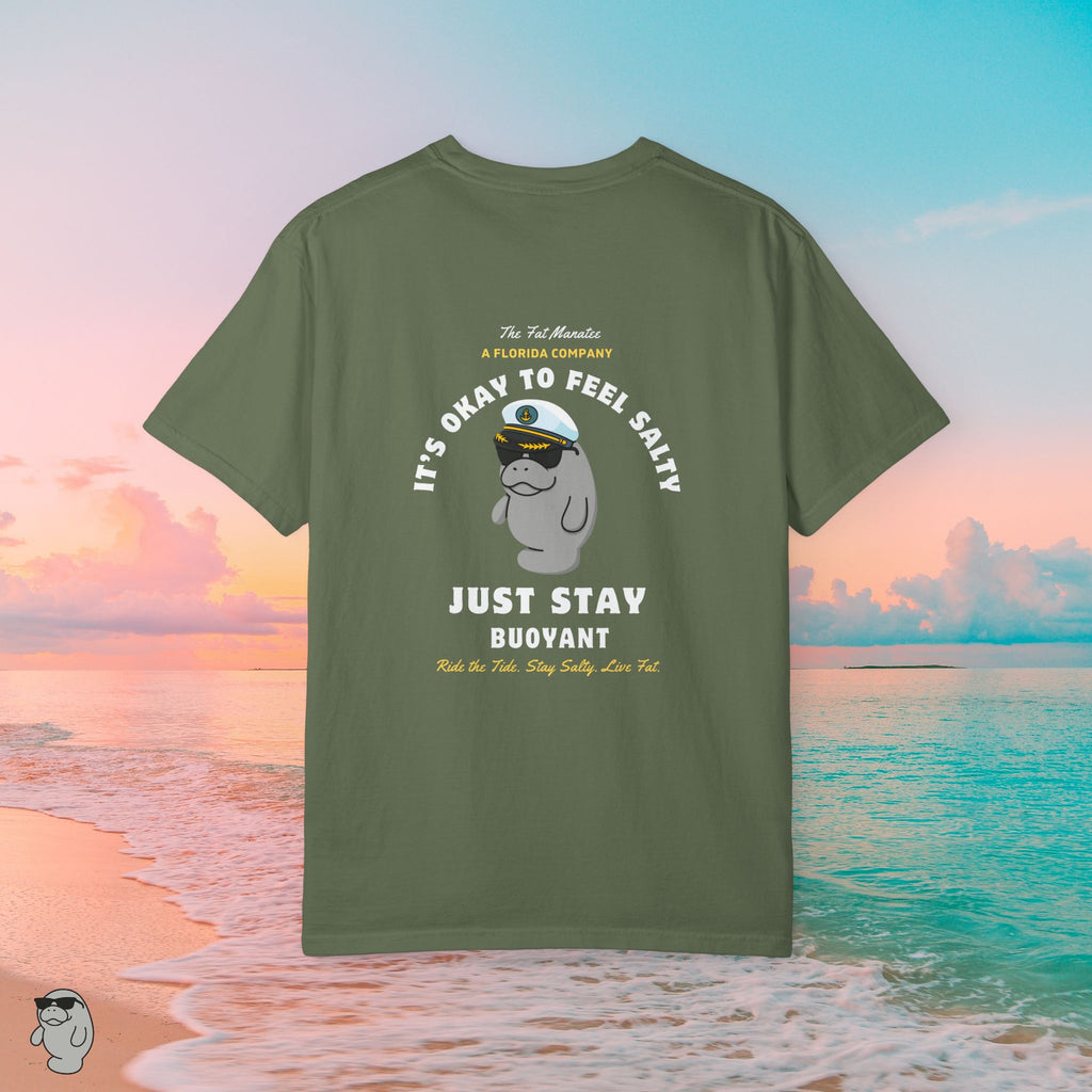 Florida Coastal T-Shirt – Stay Buoyant Beach Graphic Tee | Fat Manatee