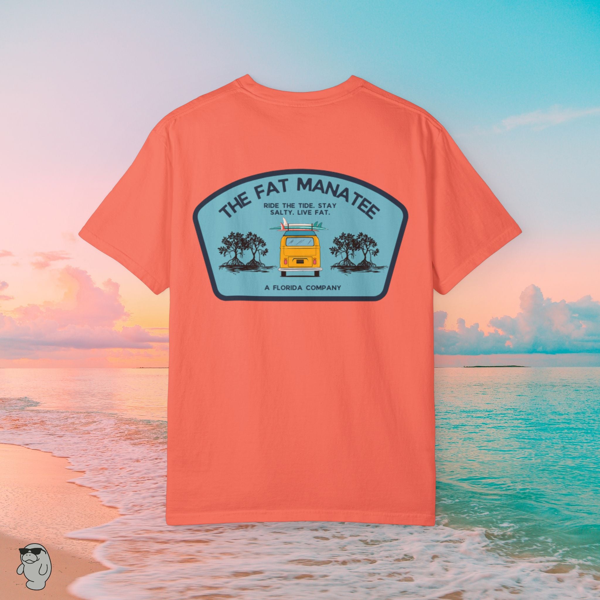 The Fat Manatee “Mangrove Cruiser” Tee – Vintage Surfside Comfort